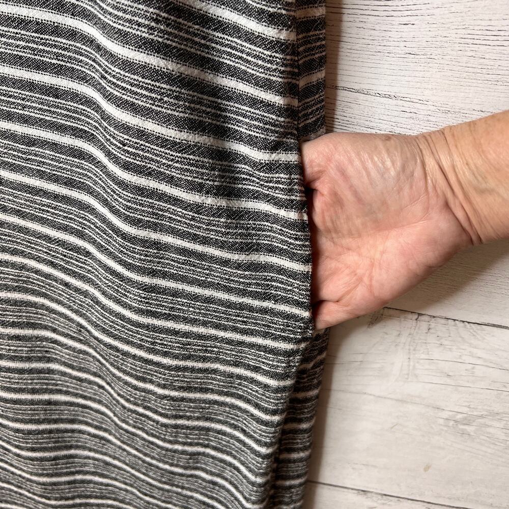 Westbound Dress Womens Size Large Black & White Striped Lagenlook Linen Blend - Picture 11 of 16